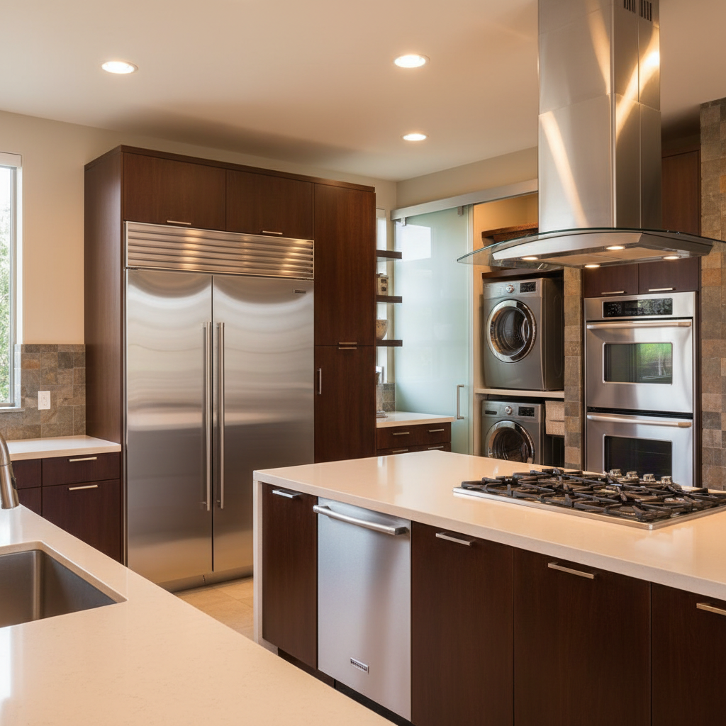 Premium household appliances in a luxury home environment
